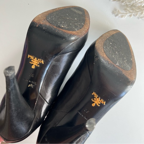 PRADA WOMENS PLATFORM ANKLE BOOTS - SIZE 36 (US Sz 5.5) - Picture 9 of 10